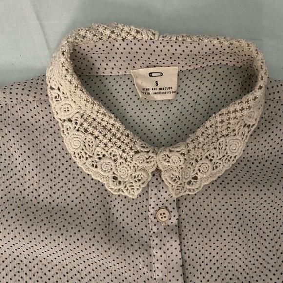 Pins & needles S button down Peter Pan collar top - Picture 4 of 7